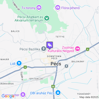 Sándor Hotel a térképen