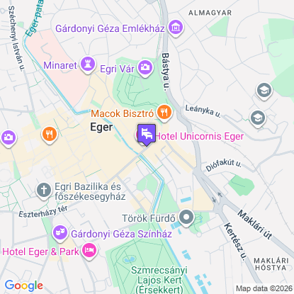 Hotel Unicornis a térképen