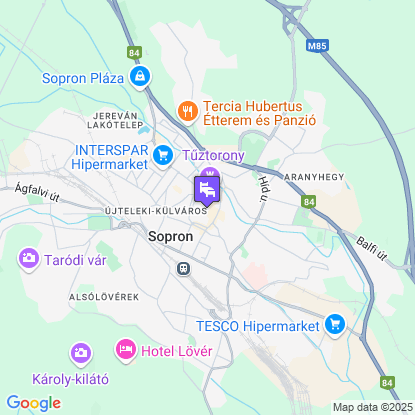 Palatinus Hotel a térképen